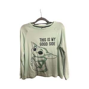 Star Wars The Mandalorian The Child Grogu Women's Top Small Mint Green